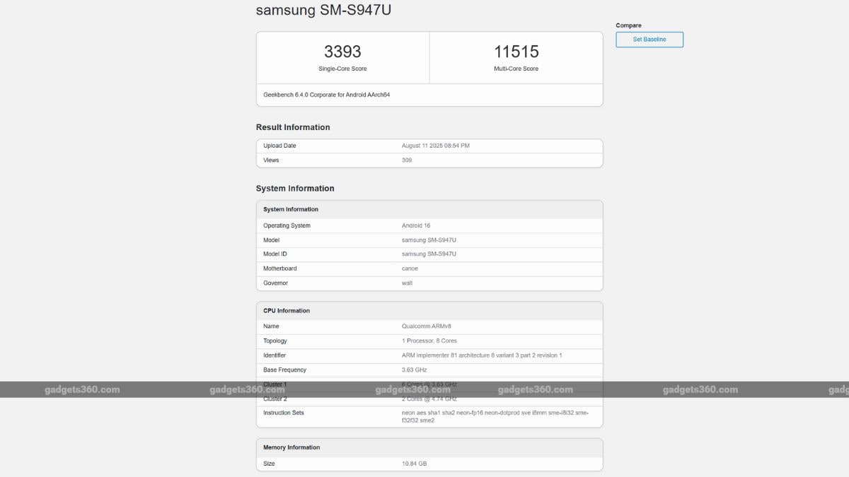 samsung galaxy s26 edge geekbench Samsung Galaxy S26 Edge